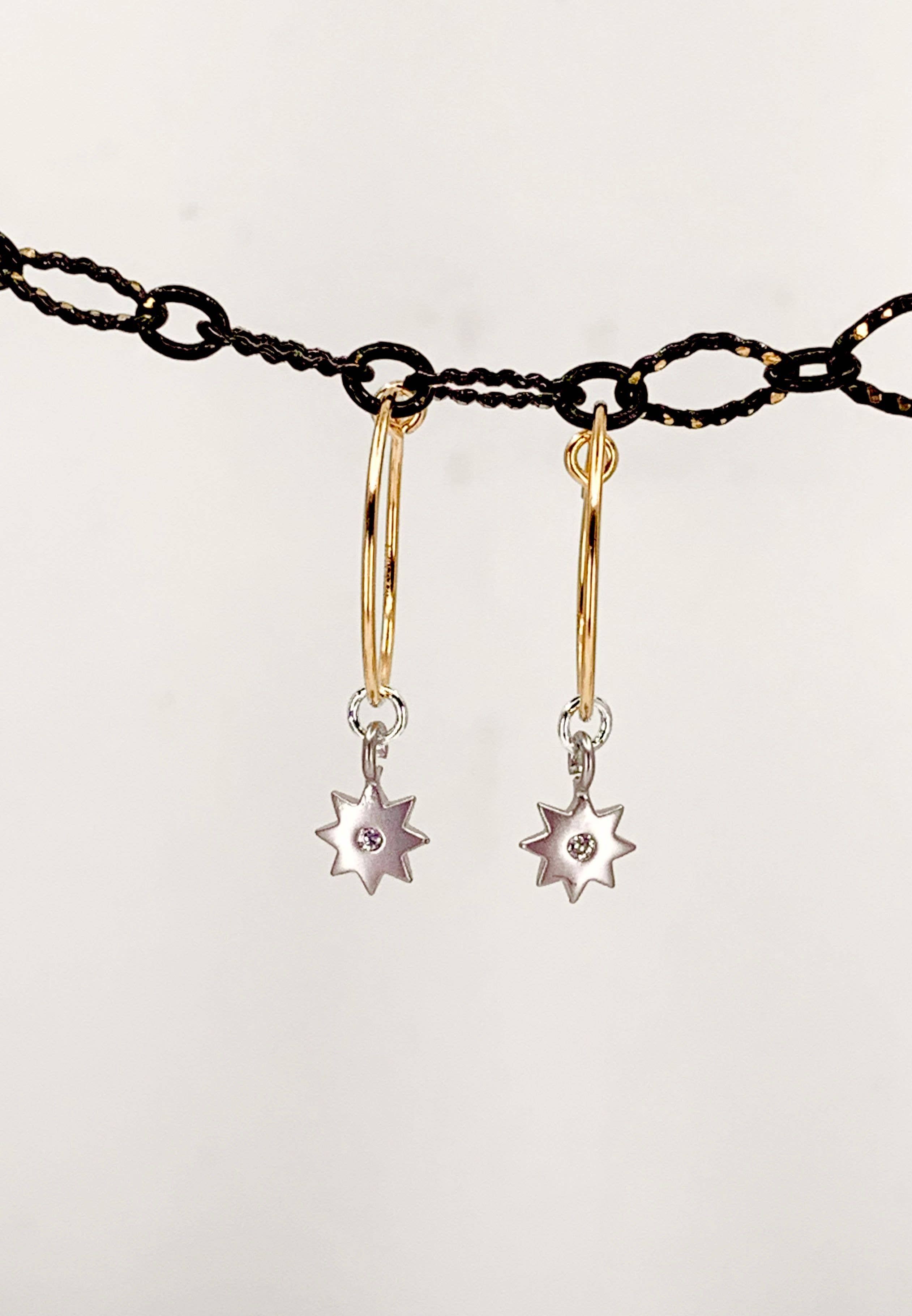 BMR - Wholesale Dangle Earrings - Small Gold Hoop With Assorted Tiny Charms20