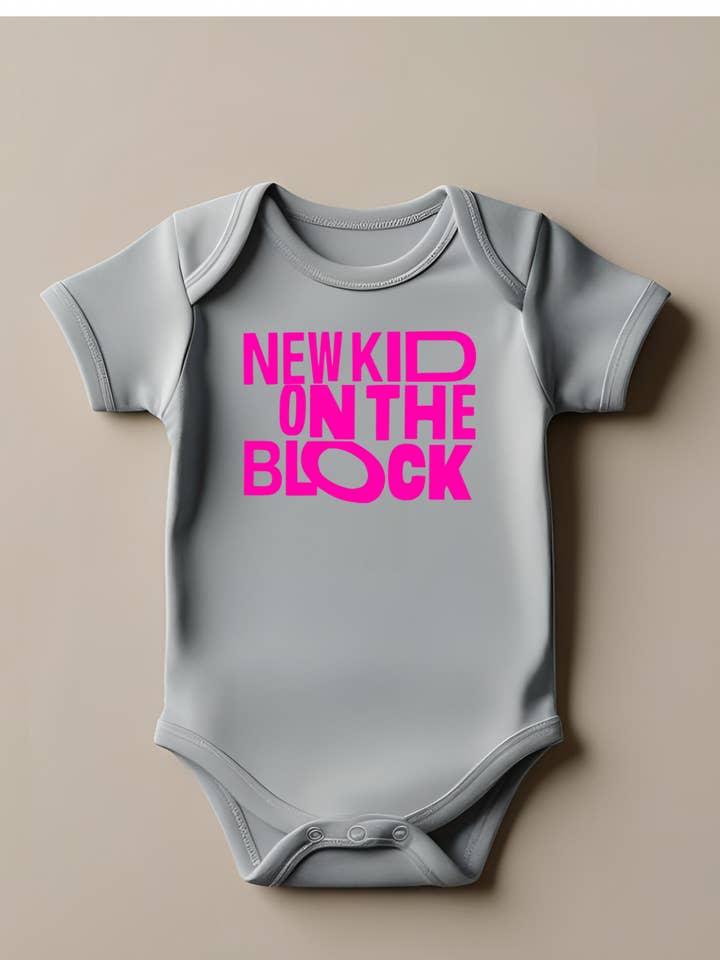 New Kid On The Block Retro 80s NKOTB Funny Baby Onesie for wholesale by Heyday Press