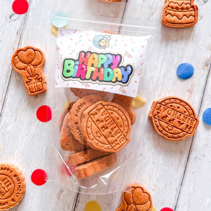 Verjaardagscookies in een zakje voor wholesale door Nelson's Treats