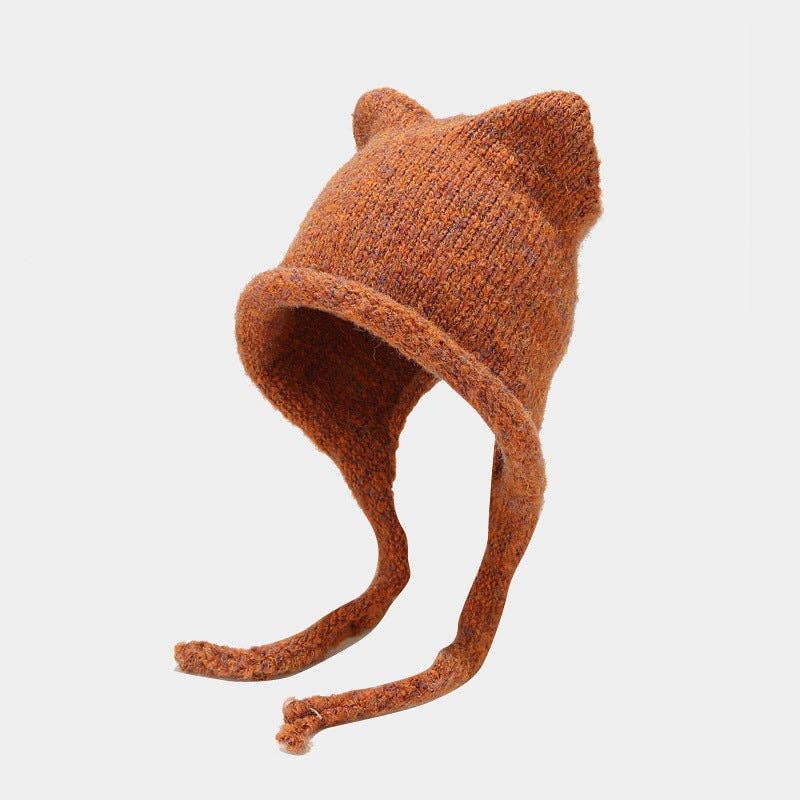 Dipped Shop – wholesale Beanie – Women's – Cute Cat Ear Thermal Knit Beanie Hat DPKB02046