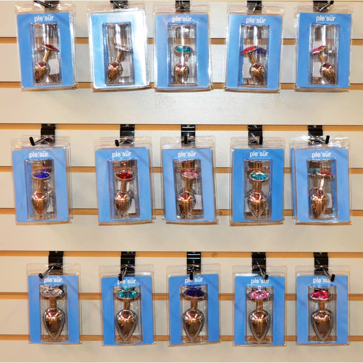 Assortment of 25 Fast-Selling Metal Gem Butt Plugs for wholesale by Plesur Body Products