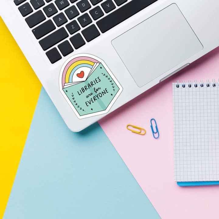 Fluffmallow (Custom duties for USA are pre-paid by us) – wholesale Sticker – Libraries Are for Everyone Vinyl Sticker1