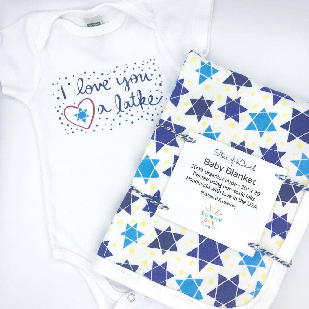 Sunny Day Designs - Wholesale Bedding Blanket - Kids & Baby - Star Of David Organic Cotton Baby Blanket5