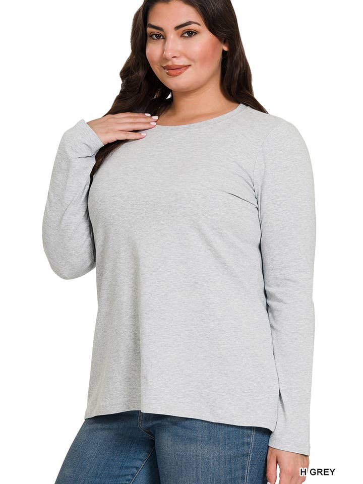 42POPS - Wholesale Gebreide top - Dames - .....SI-24987 Plus Katoenen Crew Neck Lange Mouw T-Shirts1