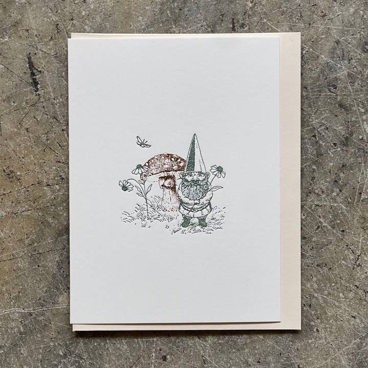 Carte de note / Gnome pour la vente par Somersault Letterpress
