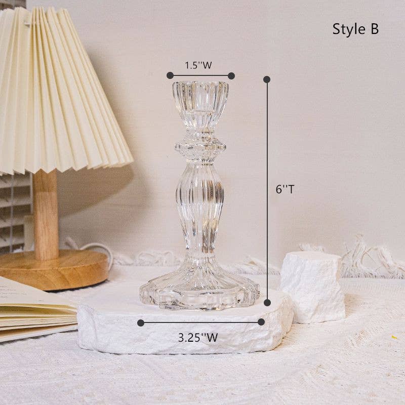 Sweet Home Deco - Wholesale Candle Holder - Glass Candlestick Holders, Taper Candle Holders, Tabletop3
