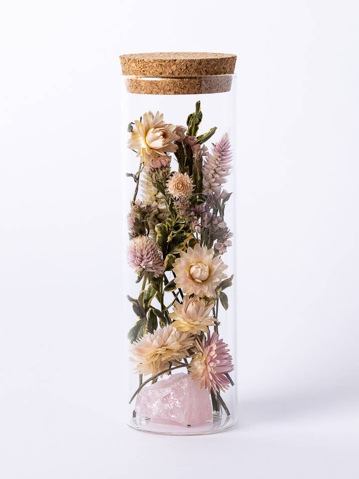 Dried Floral Herbarium Earth Vessel Rose Quartz - Large for wholesale by Orchid & Pine Studio