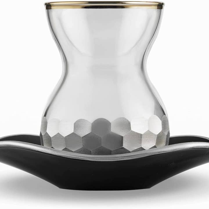 Turkisk teservis, Pasabahce te glas och tallrik uppsättning (uppsättning av 6 för wholesale av benjashop