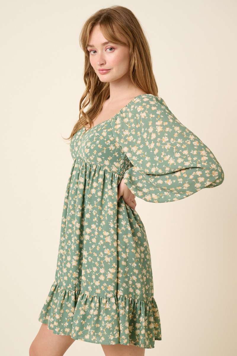 mittoshop - Wholesale Dress - Women's - FLOWER PRINT PEPLUM MINI DRESS2