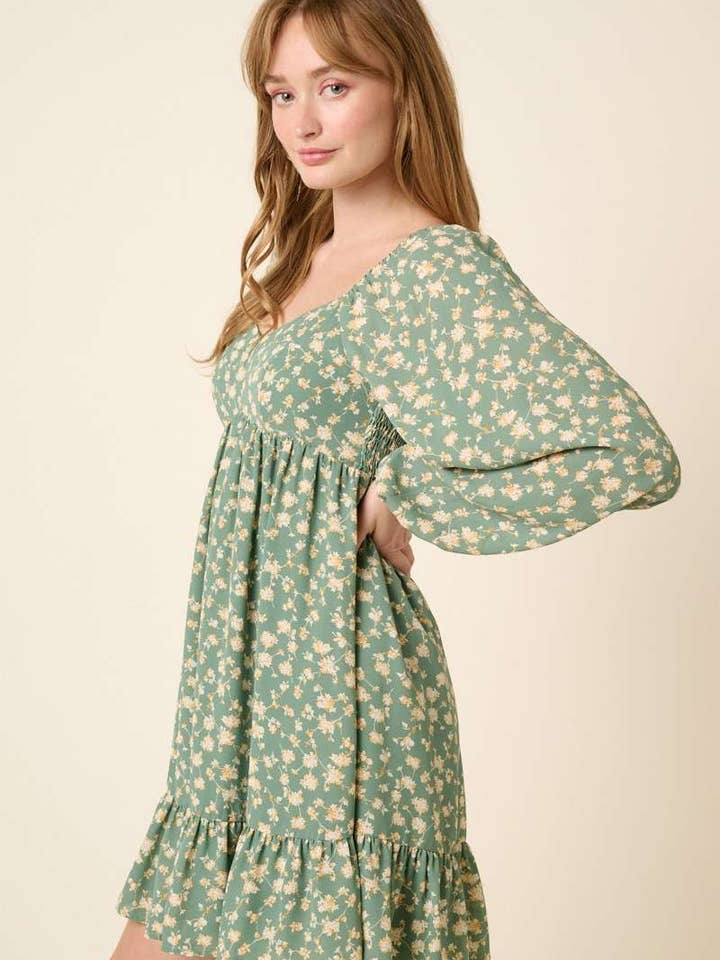 mittoshop - Wholesale Dress - Women's - FLOWER PRINT PEPLUM MINI DRESS2