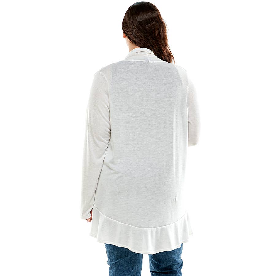 Azules Clothing – Großhandel Strickjacke – Damen – AJK-3016HCX-Plus-Damen-Strickjacke mit langen Ärmeln und Rüschen12