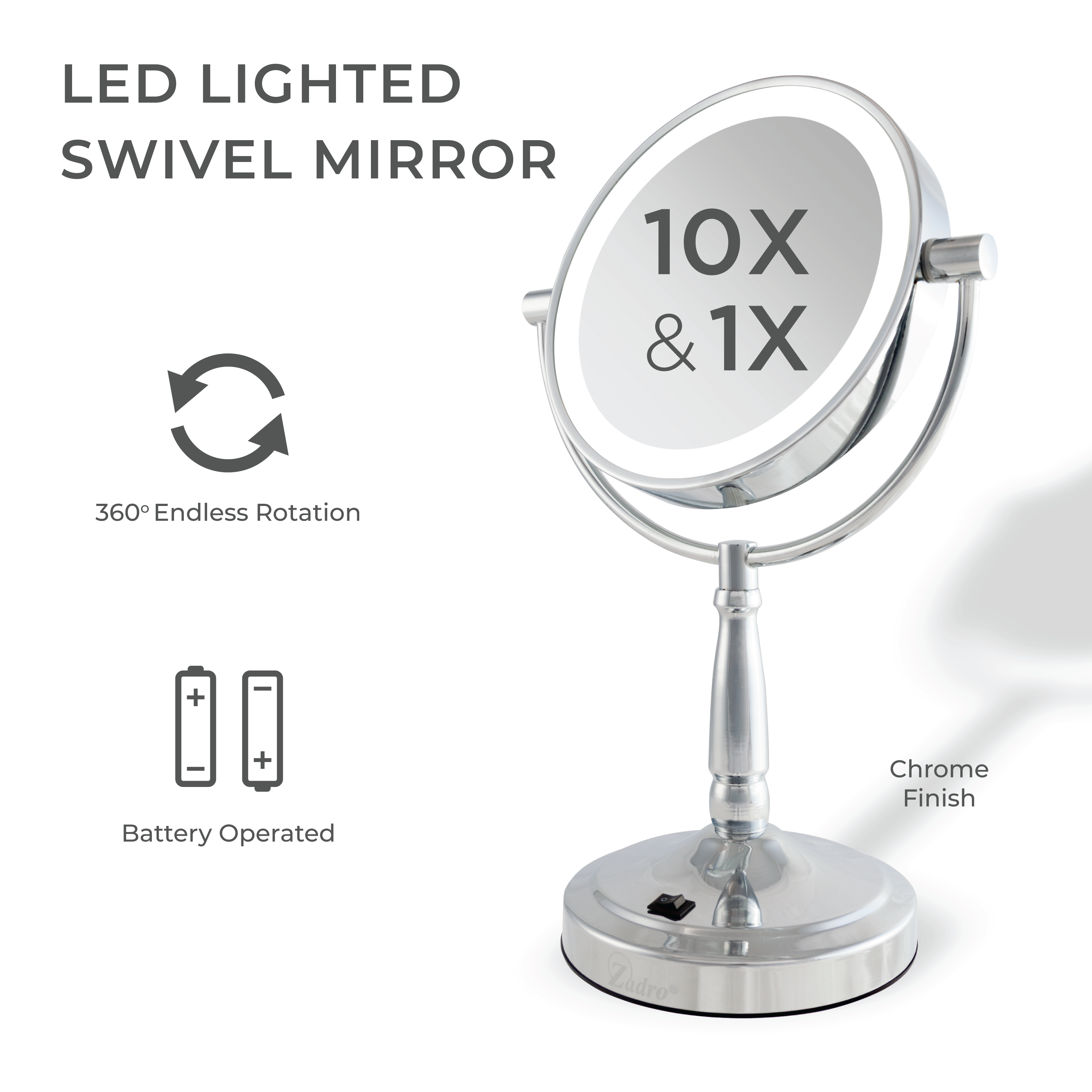 Zadro, Inc. - Wholesale Makeup Mirror - Lighted Makeup Mirror with Magnification & Cordless5