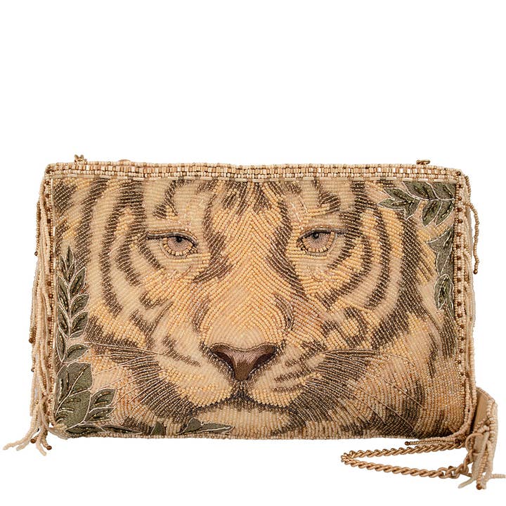 Savage Geborduurde Tijgerkop Schoudertas voor wholesale door Mary Frances Accessories