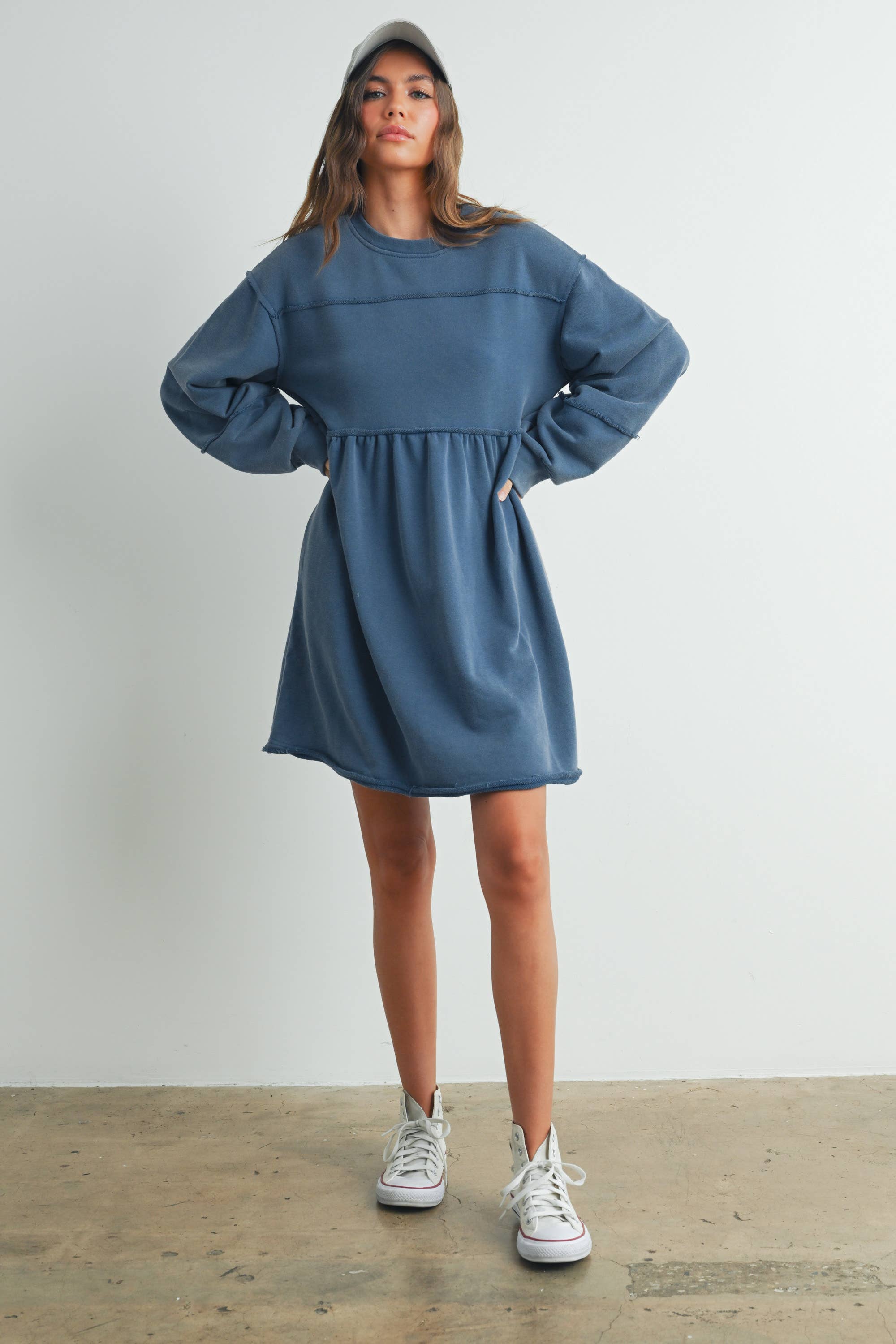 BUTTERMELON – wholesale Dress – Women's – Fall Full Sleeve Winter Mini Dress - BMD750719