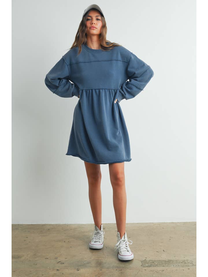 BUTTERMELON – wholesale Dress – Women's – Fall Full Sleeve Winter Mini Dress - BMD750719