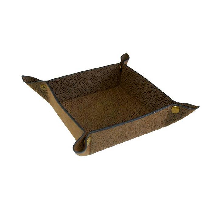 Valet Tray - Brown Faux Suede for wholesale by Bellemonde