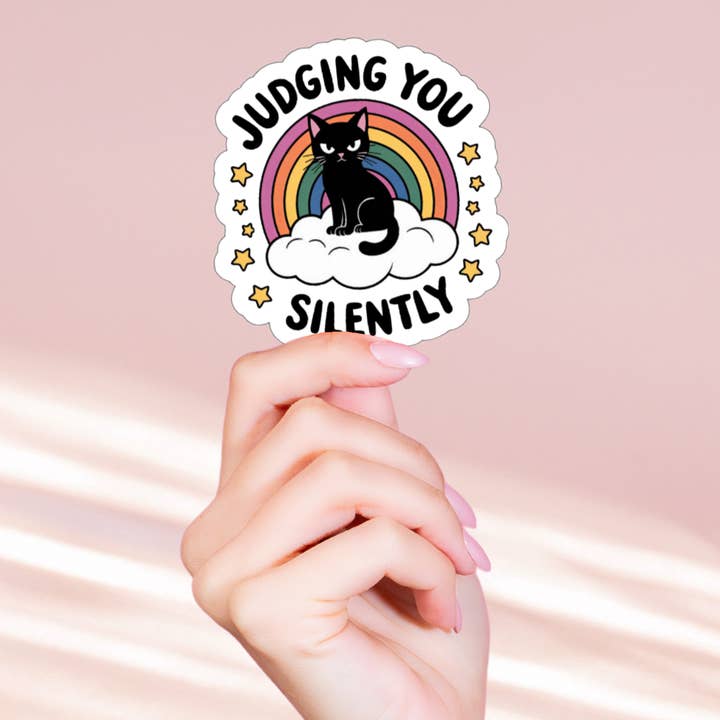 Judging You Silently Glossy Vinyl Sticker for wholesale by Aloha Ellie & Co.