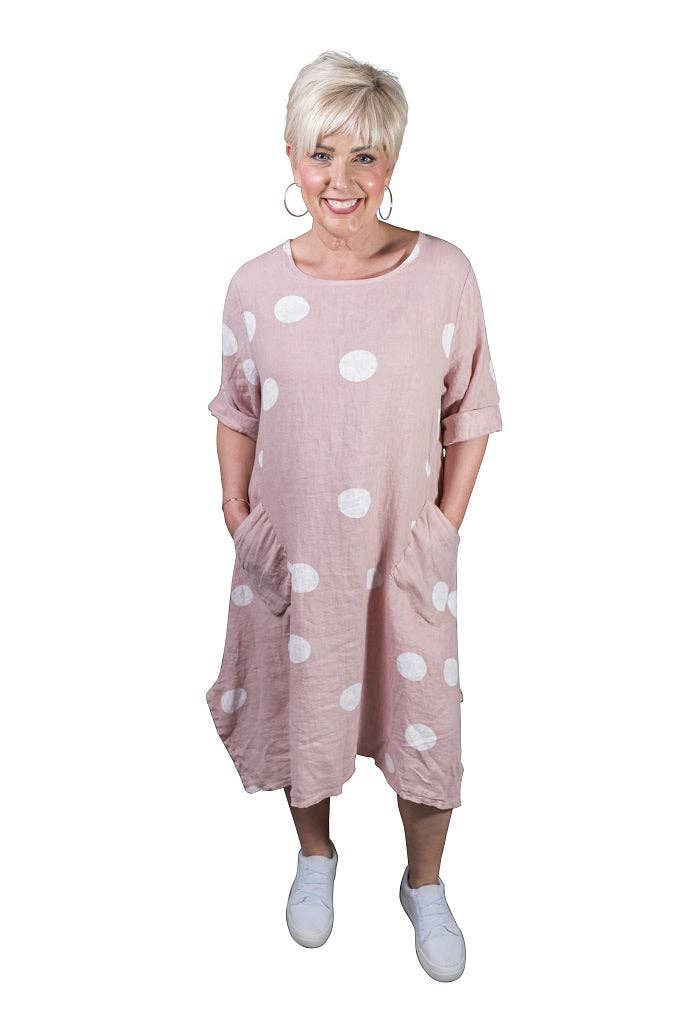 TINA Stephens Italy/Tees By Tina - Vendita all'ingrosso Vestito - Donna - Abito tascabile a pois di aprile (DSS165)19