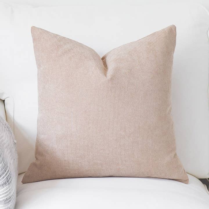 Hofdeco - Wholesale Throw Pillow Cover - Modern Throw Pillow Cover, Corduroy, Camel, 18"0