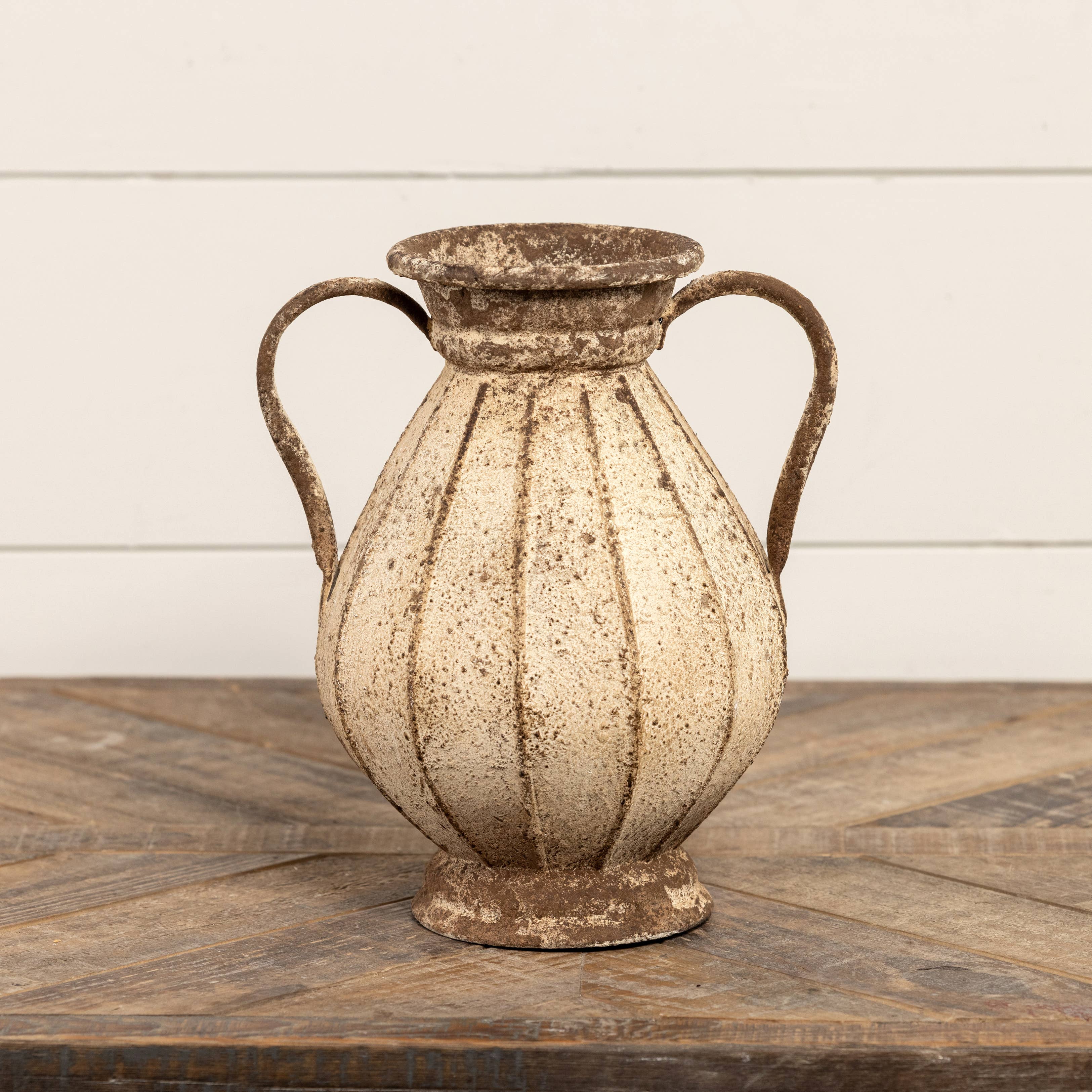 Ragon House - Wholesale Vase - DISTRESSED TWO HANDLE VASE W/ RIDGES1