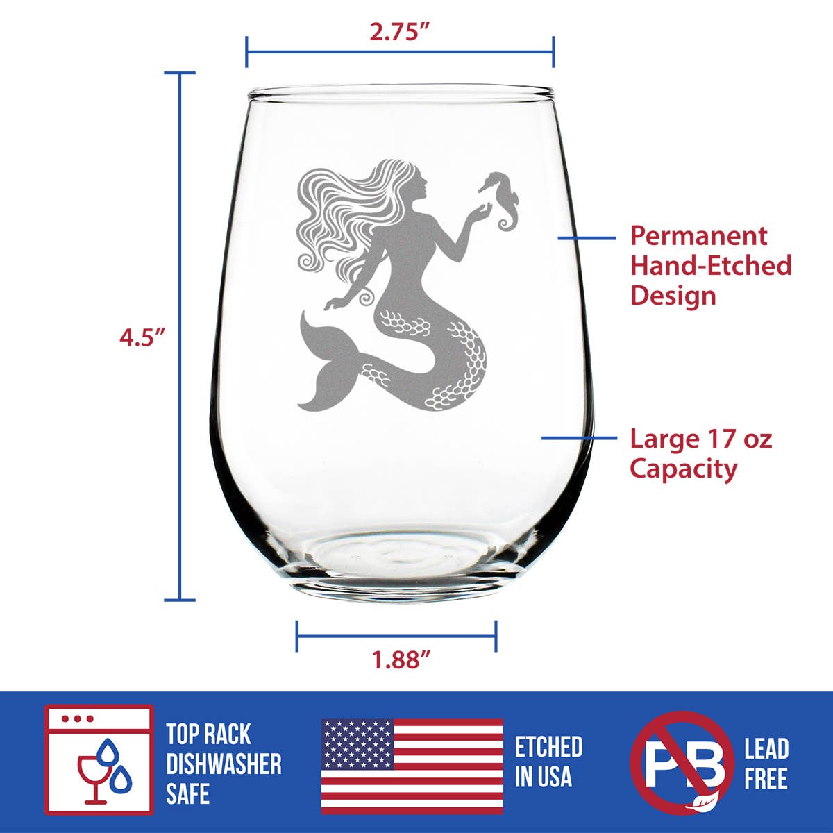 bevvee - Wholesale Wine Glass - Mermaid - Stemless Wine Glass - Beach Gifts & Decor3