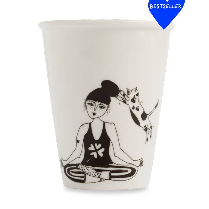 helen b - Vente Verre/tasse - Tasse zen avec chats0