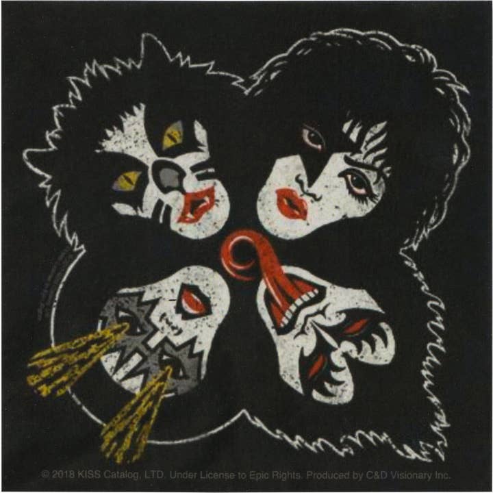 Sticker - Kiss - Band Illustration - Faces - 4" Rock Music for wholesale by Square Deal Recordings & Supplies