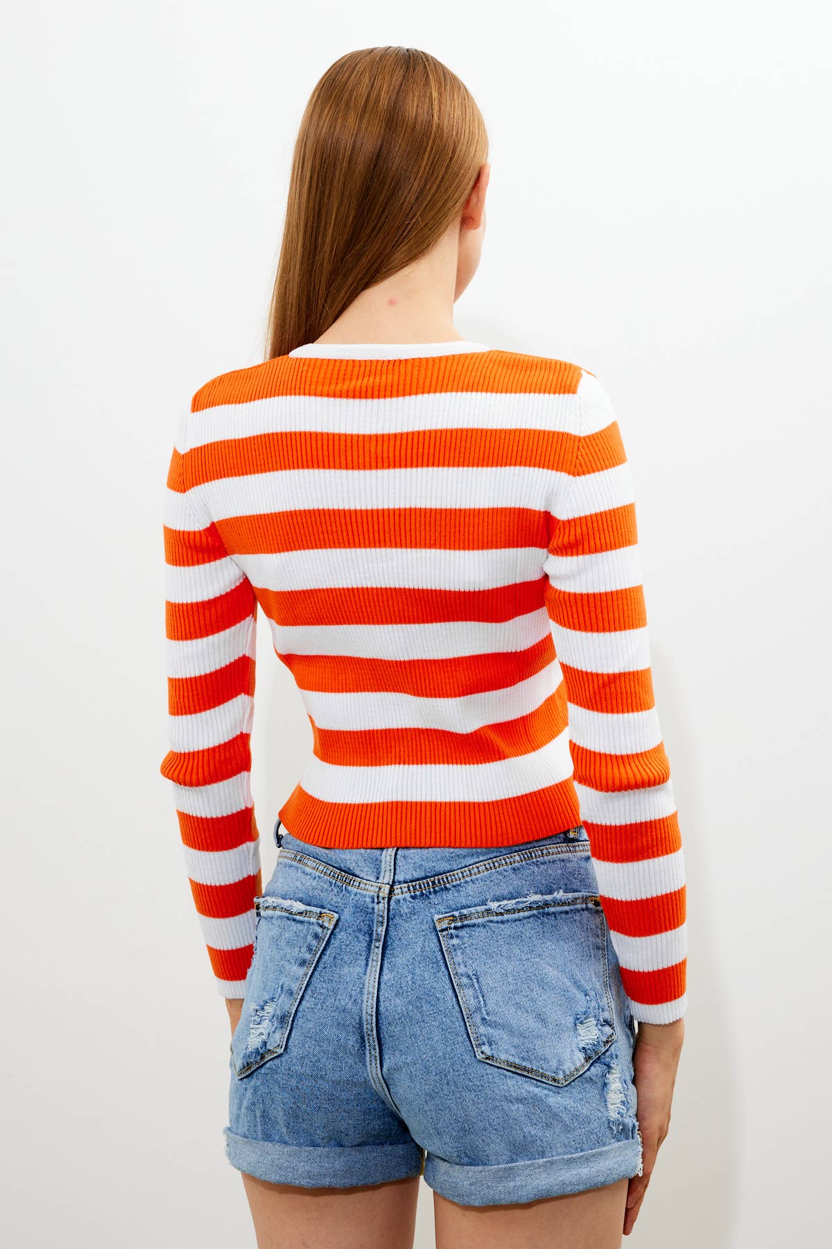 VAV NEW YORK - Wholesale Knit Top - Women's - Women's Striped Knit Top Button Down Knit Blouse Slim Fit10