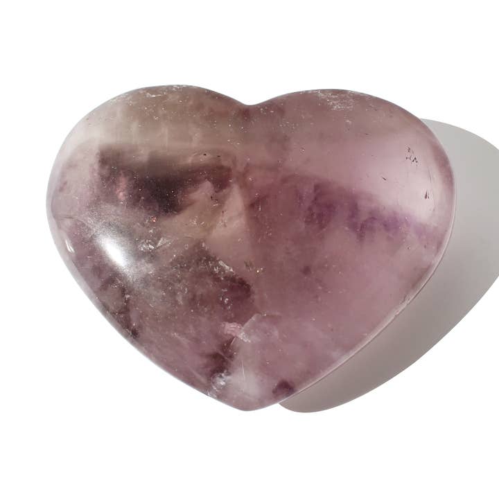 Amethyst and Smoky Quartz Heart #3 - 1 1/2" for wholesale by Stonebridge Imports