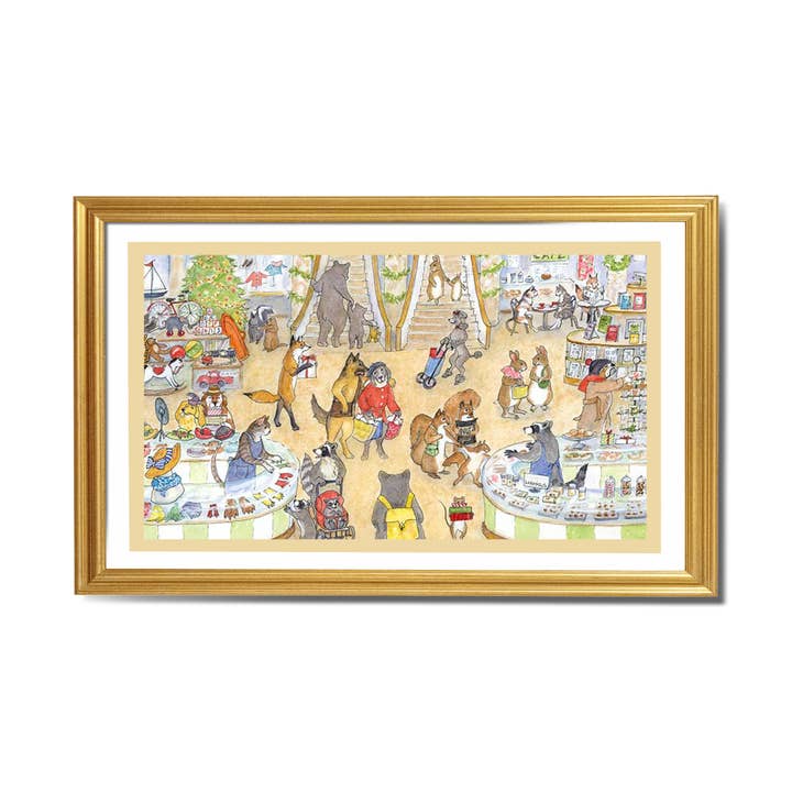 G28101 Feestelijke Winkeluitje! Giclee Print - 22" x 16" Mat - Gesigneerd door Cindy Hendrick voor wholesale door Woodfield Press