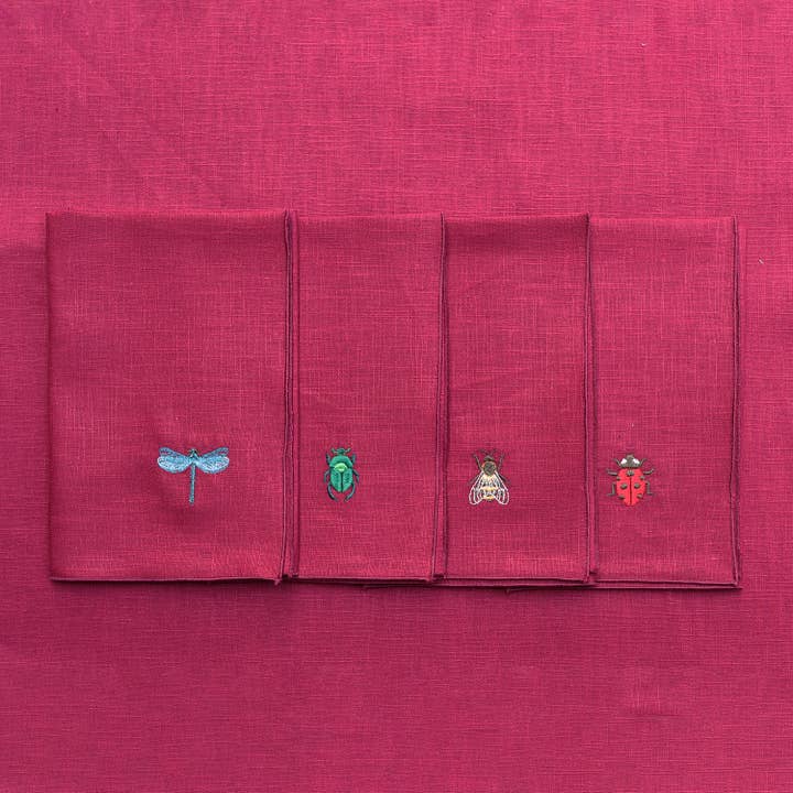 Giardino Segreto - Wholesale Dinner & Cloth Napkin - INSECT pure linen napkin