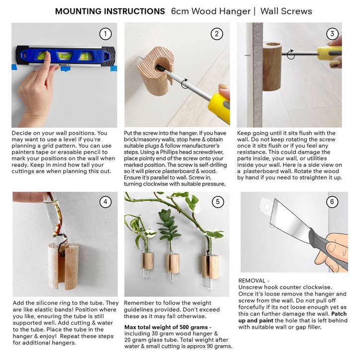 PRINT AND PROPER - Wholesale Hanging Planter - Wooden Test Tube Plant Holder. Plant Propagation Wall Hanger9