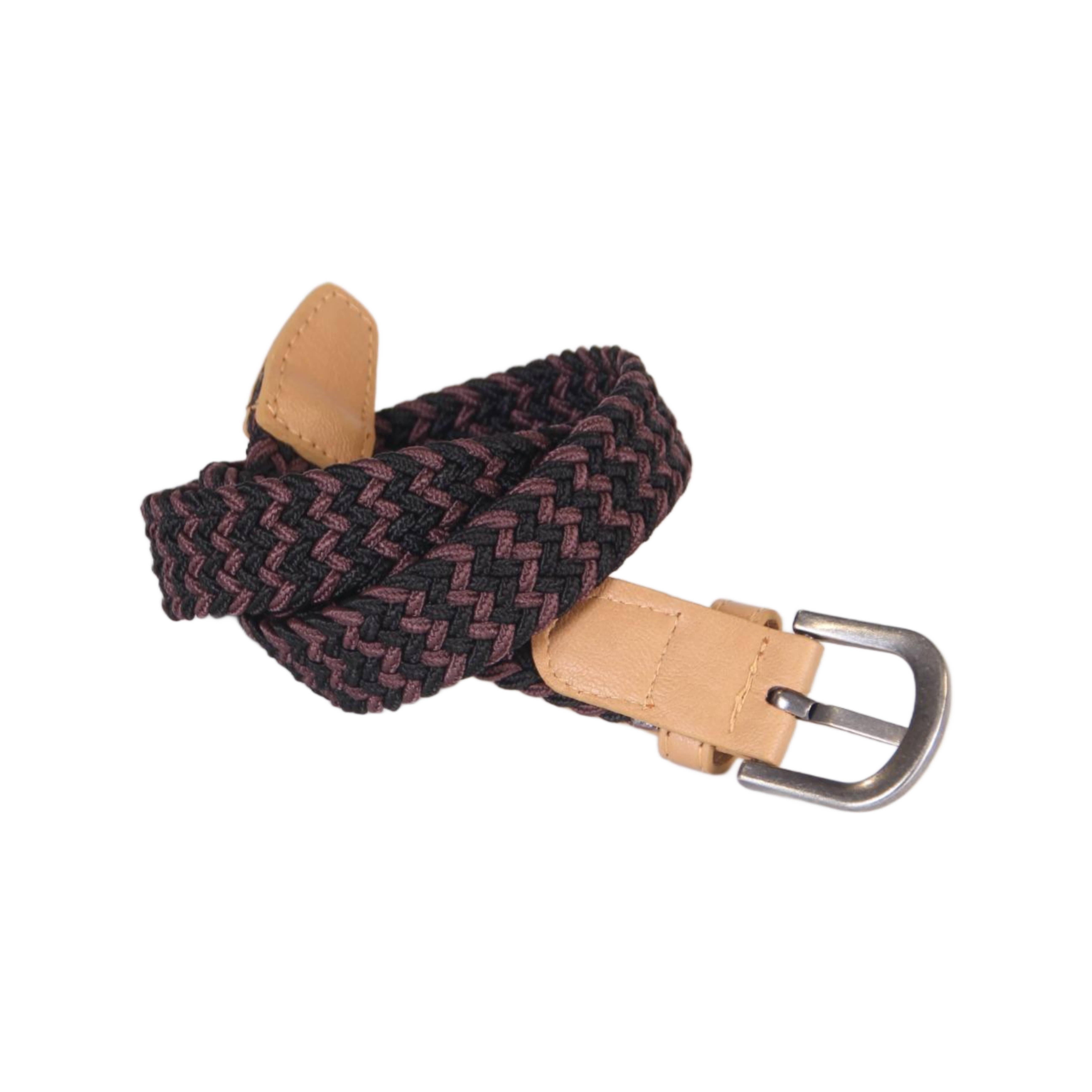 Peppercorn Kids - Wholesale Belt - Kids - Boys Stretch Cord Braided Belt - Brown/ Black ( Ages 4-14Y)