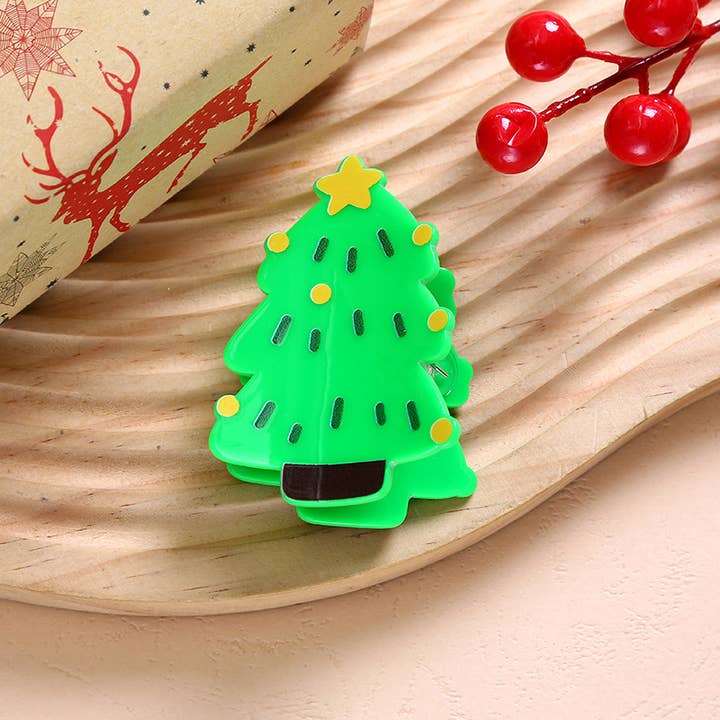 SoapElenGlen - Wholesale Hair Clip - Women's - Festive Christmas Hair Clip, Apple & Gift Box Hair Claw8