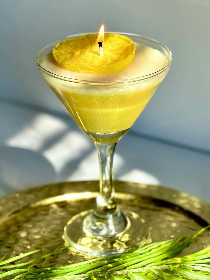Bougie Martini Lemon Drop pour la vente par Pink Spruce