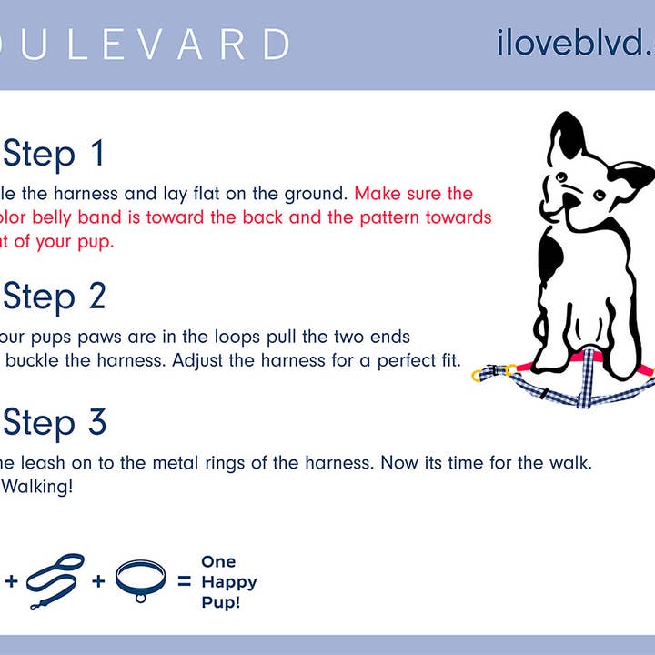 Boulevard - Wholesale Pet Harness - Dog - Gingham Dog Harness