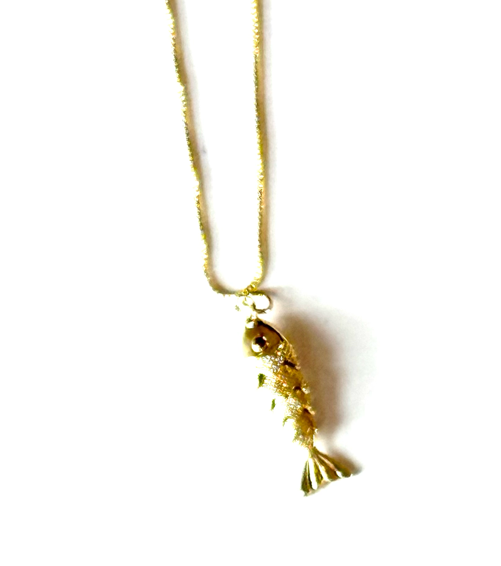 HoopLa - Wholesale Pendant/Charm Necklace - Lure- 14K Gold Steel Articulated Portuguese Fish Necklace 9