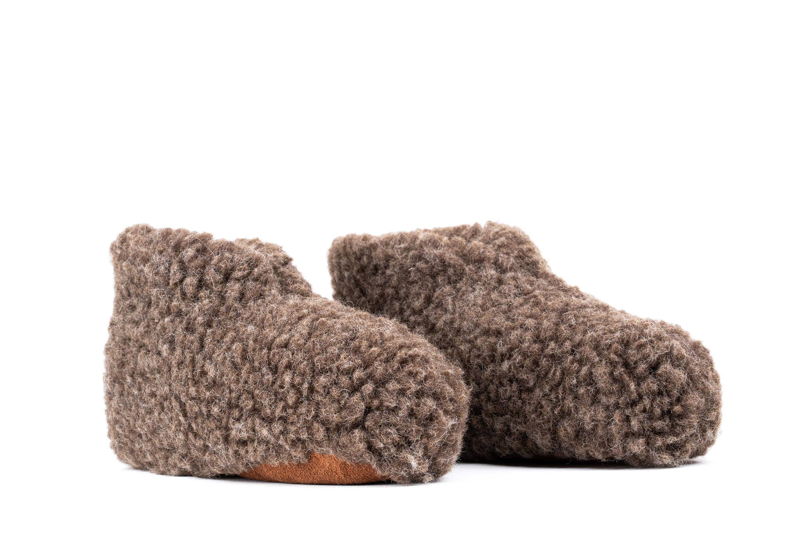 Woollyes Inc - Wholesale Slippers - Women's - Sherpa Woollen Shoes- Mocha Brown1