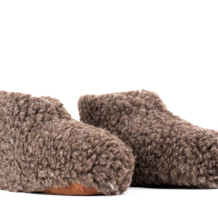 Woollyes Inc - Wholesale Slippers - Women's - Sherpa Woollen Shoes- Mocha Brown1