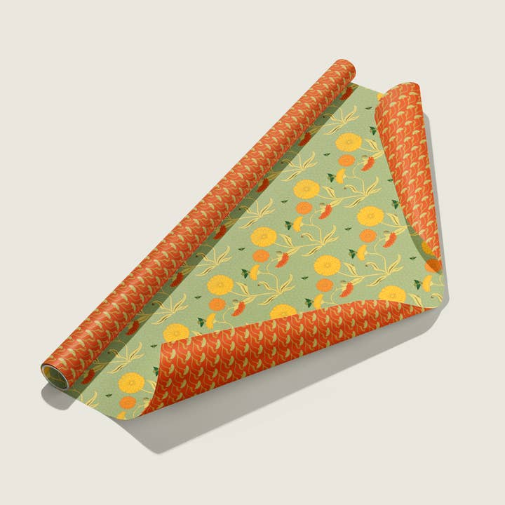 re:mused studio - Wholesale Flat Wrap - Calendula Gift Wrap Sheet-Double Sided18
