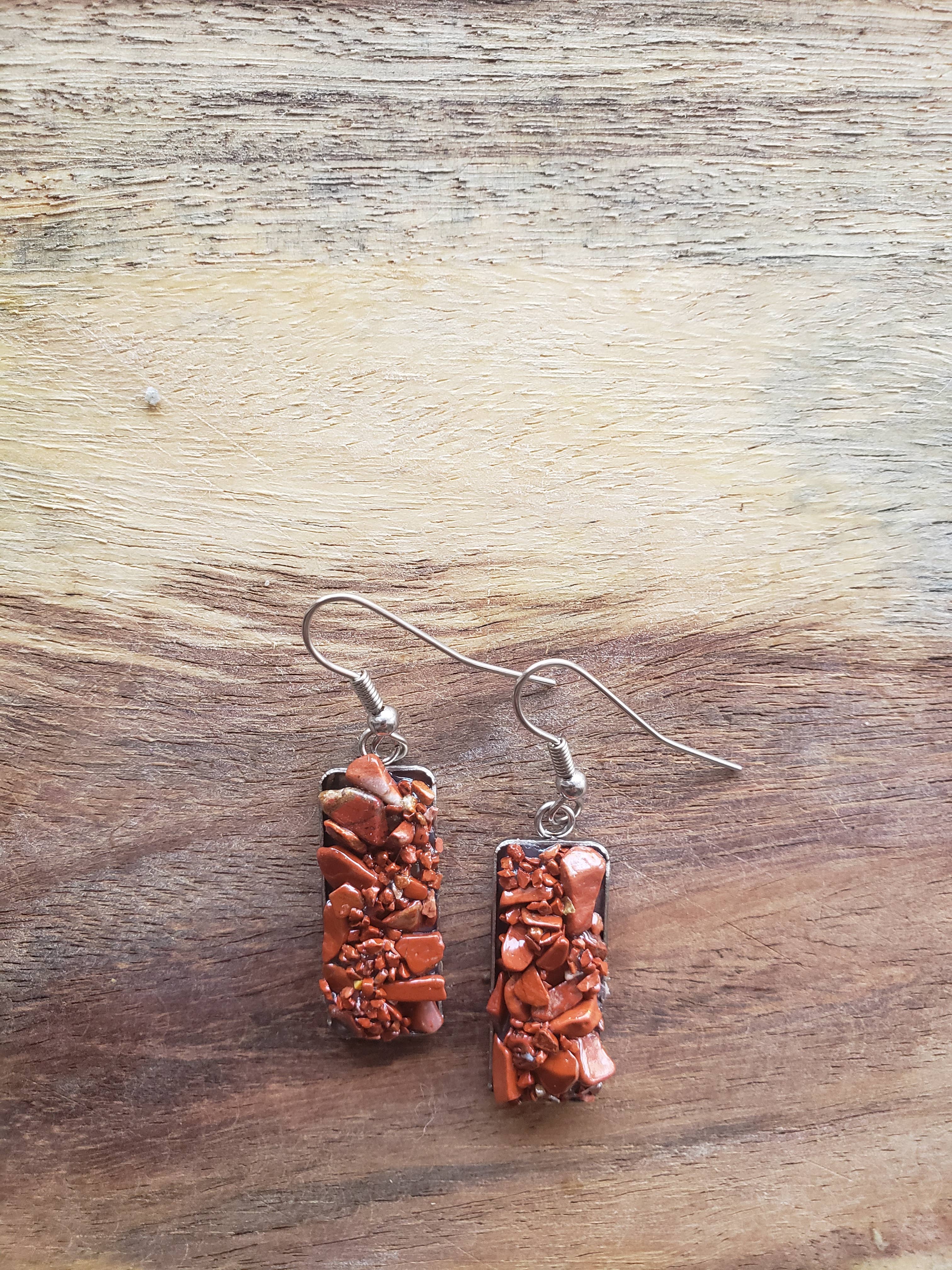 Moon studio jewelry - Wholesale Dangle Earrings - Dangle raw stone earrings24