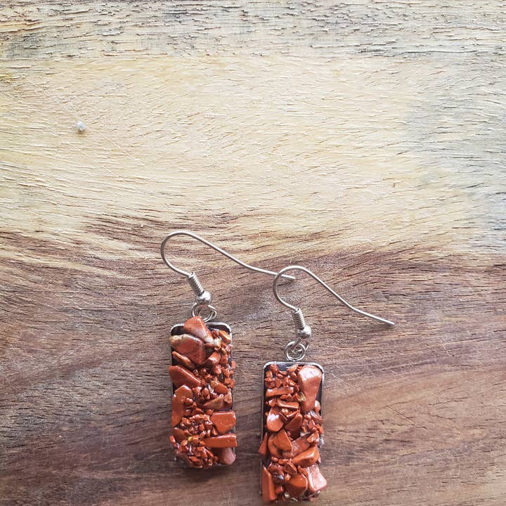 Moon studio jewelry - Wholesale Dangle Earrings - Dangle raw stone earrings24