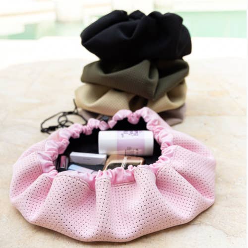 NEOPRENE SOCIETY - Wholesale Make-up/cosmetic bag - Bubblegum Pink Neoprene Flat Lay Travel Make-up Bag4