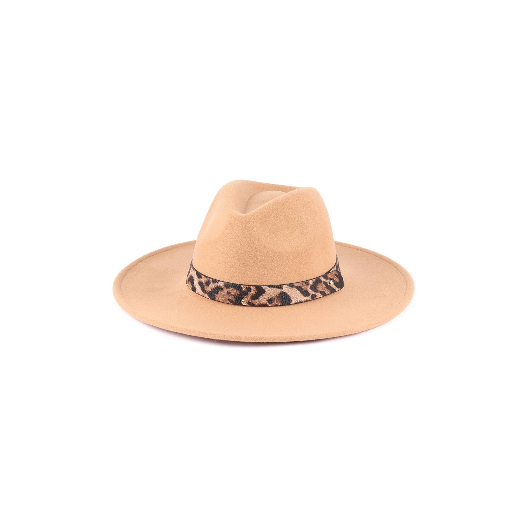 Pink Irene Wholesale - Wholesale Fedora - Women's - FELT FASHION BRIM HAT WITH LEOPARD ACCENT3