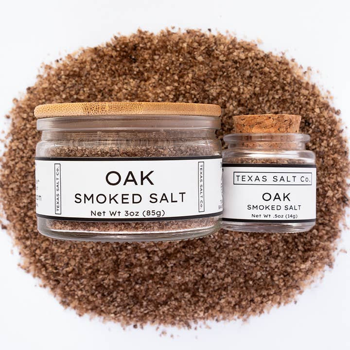 Oak Smoked Salt for wholesale by Texas Salt Co