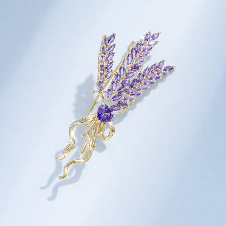 Bright MacMing - Wholesale Brooch - Purple Wheat Ears Brooch2