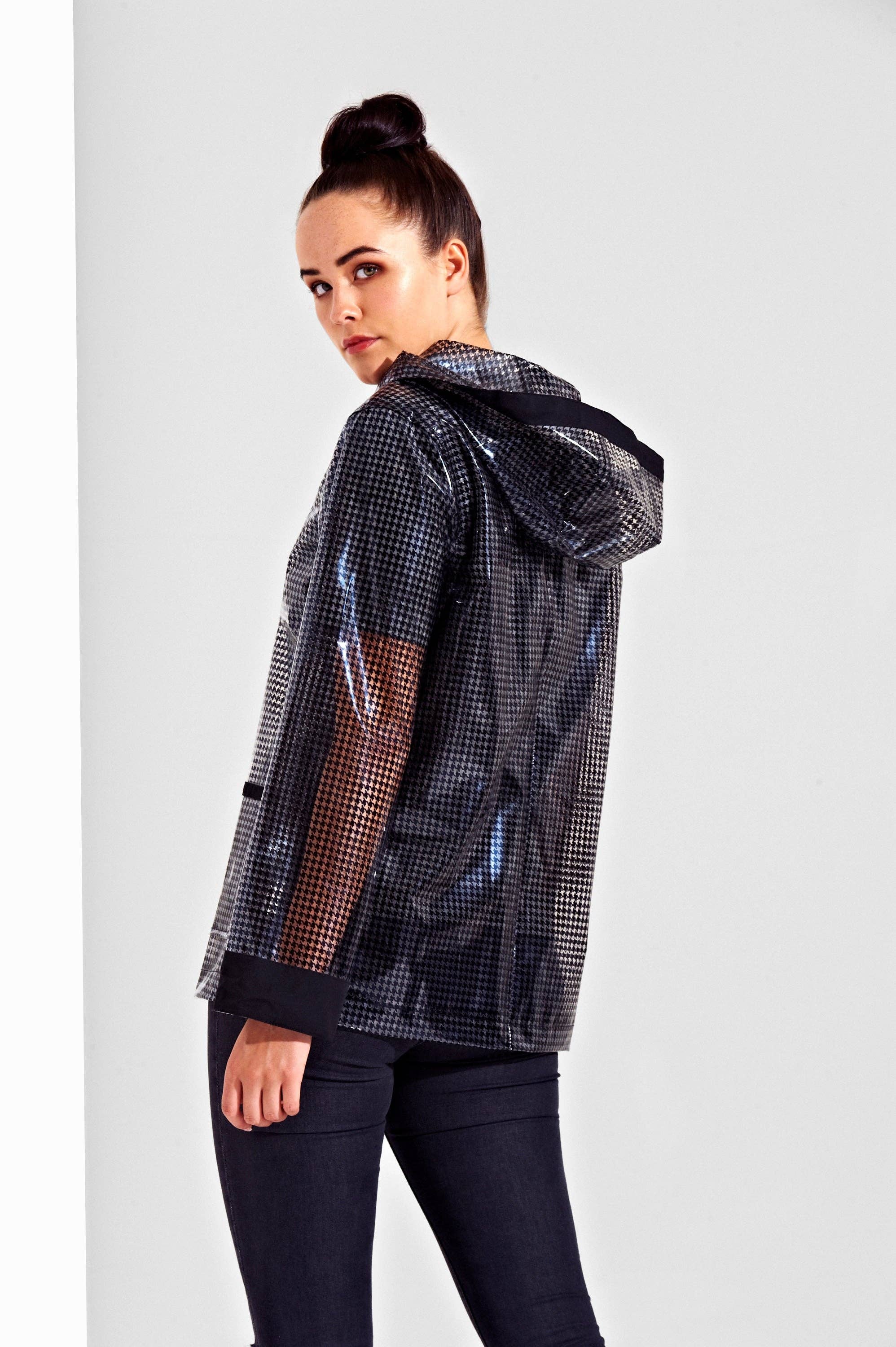 Urban Bliss – wholesale Raincoat – Women's – Houndstooth Rain Mac1