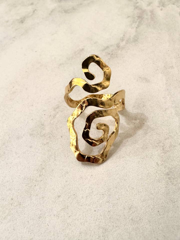 Gaudi Hammered Stainless Steel Ring for wholesale by Cassette Barcelona