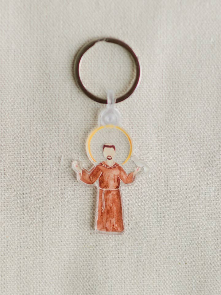 St. Francis of Assisi Keychain for wholesale by Emily S Pitre Art