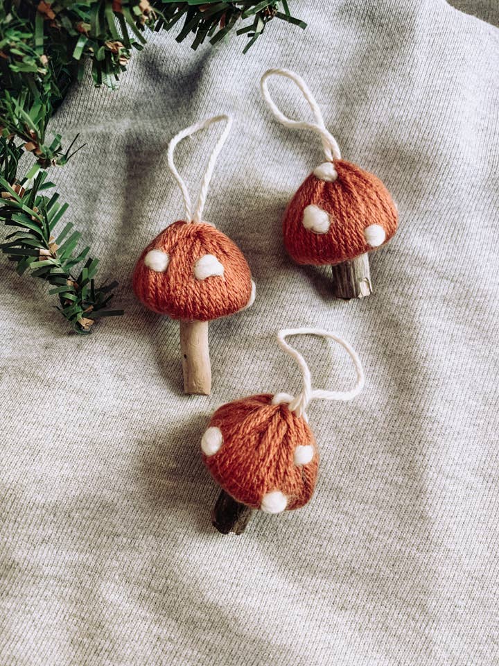Christmas Mushroom Ornament - Seasonal Decor for wholesale by Hippie & Fringe